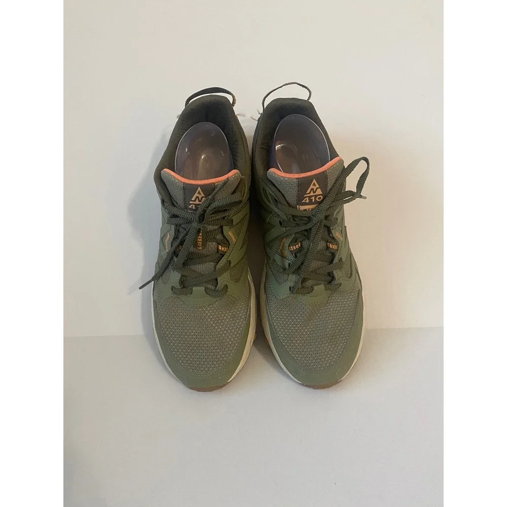 New Balance 410v7 Trail Running Shoes Olive Green Peach WT410CC7 Womens 11